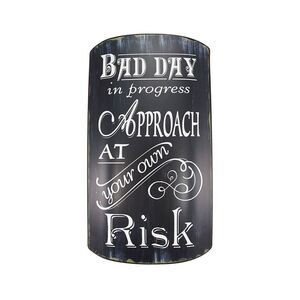 Distressed Finish Retro BAD DAY IN PROGRESS Metal Sign